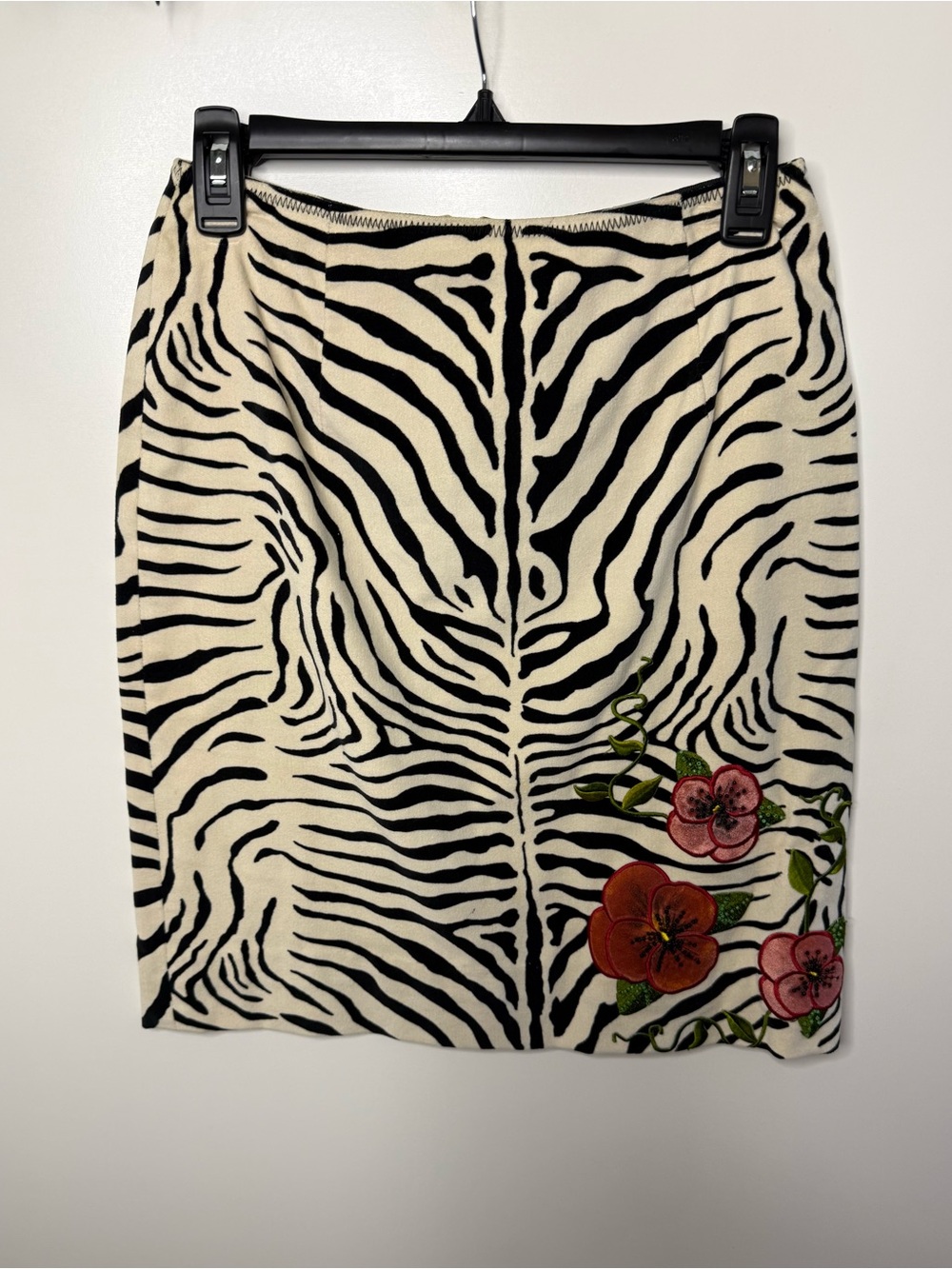 Democracy Weekend Zebra Print, Beaded and Embroidered Skirt Size 4